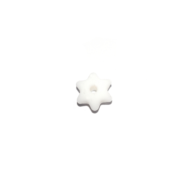 Mini perle silicone fleur 12 mm blanc - Photo n°1