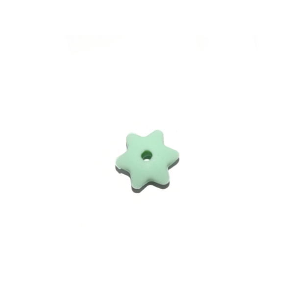 Mini perle silicone fleur 12 mm vert - Photo n°1