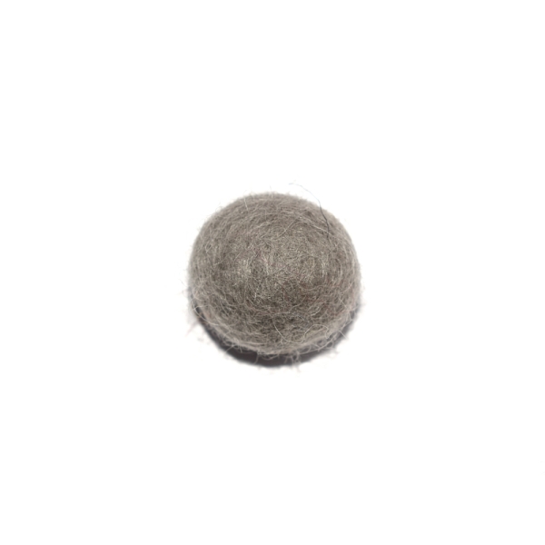 Boule en laine feutrée/feutrine 20 mm gris - Photo n°1