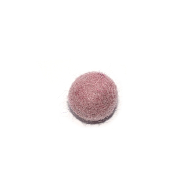 Boule en laine feutrée/feutrine 20 mm vieux rose - Photo n°1