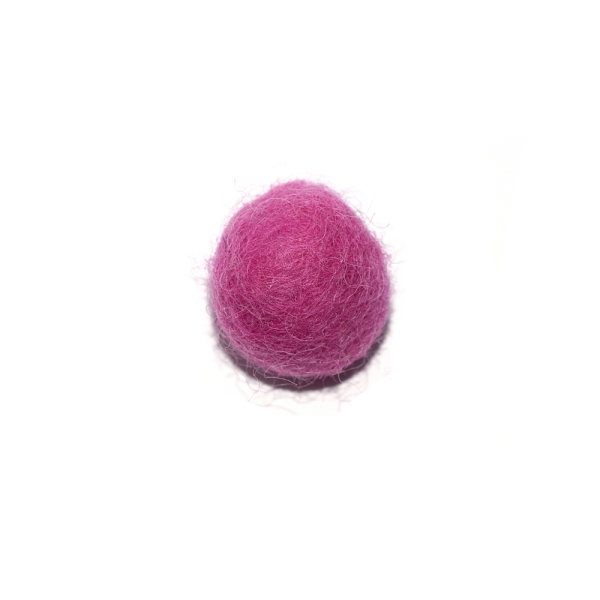 Boule en laine feutrée/feutrine 20 mm rose - Photo n°1