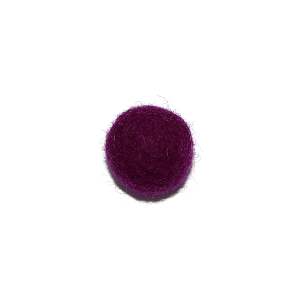Boule en laine feutrée/feutrine 20 mm violet - Photo n°1