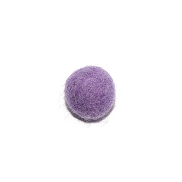 Boule en laine feutrée/feutrine 20 mm mauve - Photo n°1