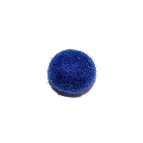 Boule en laine feutrée/feutrine 20 mm bleu roi - Photo n°1