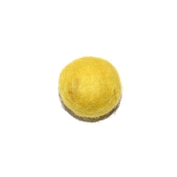 Boule en laine feutrée/feutrine 20 mm jaune clair - Photo n°1