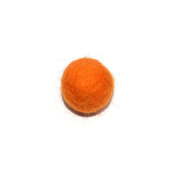 Boule en laine feutrée/feutrine 20 mm orange - Photo n°1