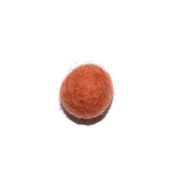 Boule en laine feutrée/feutrine 20 mm corail - Photo n°1