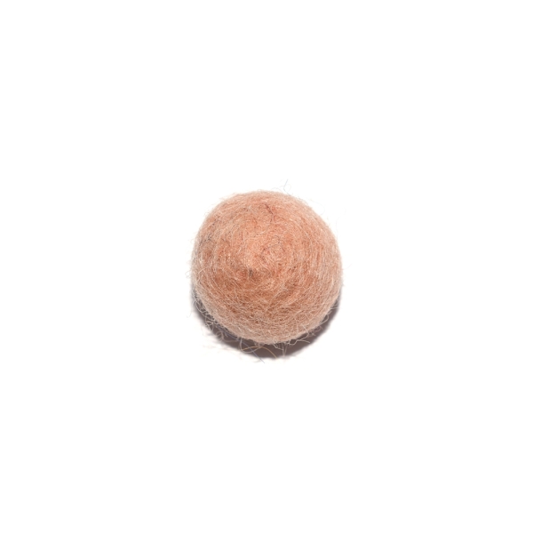 Boule en laine feutrée/feutrine 20 mm pêche - Photo n°1