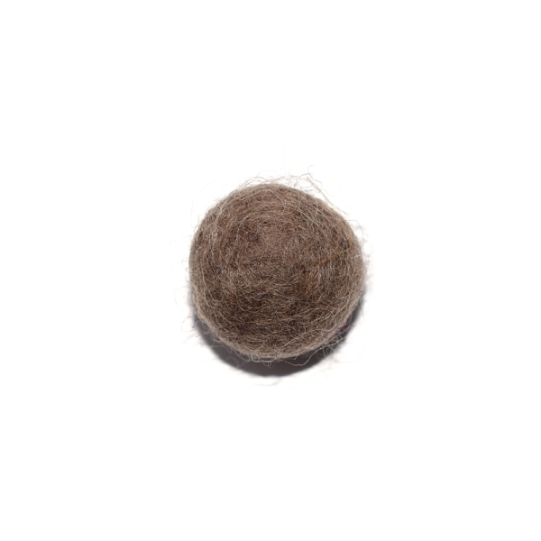 Boule en laine feutrée/feutrine 20 mm taupe - Photo n°1