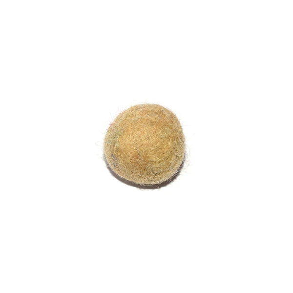 Boule en laine feutrée/feutrine 20 mm beige - Photo n°1