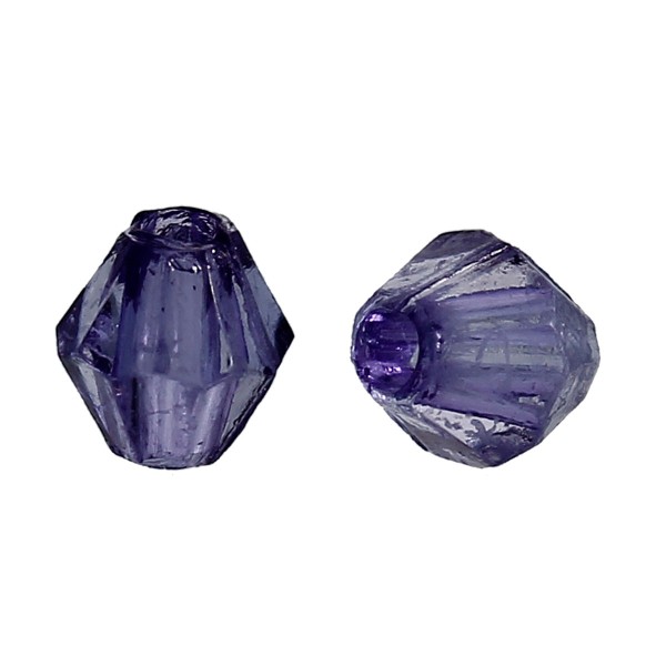 100 Perles Intercalaires Violet Foncé Bicone toupie Acrylique 4mm x 4mm Creation Bijoux, Bracelet - Photo n°3