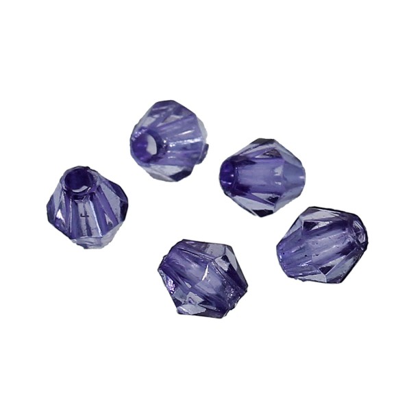 100 Perles Intercalaires Violet Foncé Bicone toupie Acrylique 4mm x 4mm Creation Bijoux, Bracelet - Photo n°1
