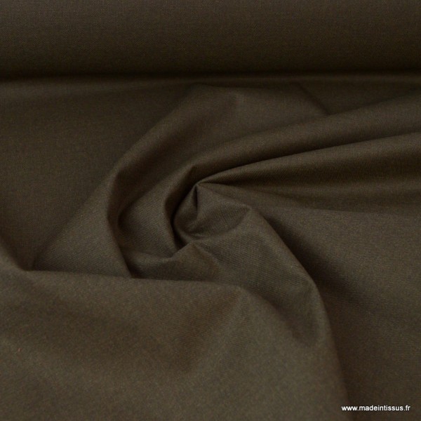 Tissu gabardine polyester viscose enduite étanche chocolat - Photo n°3