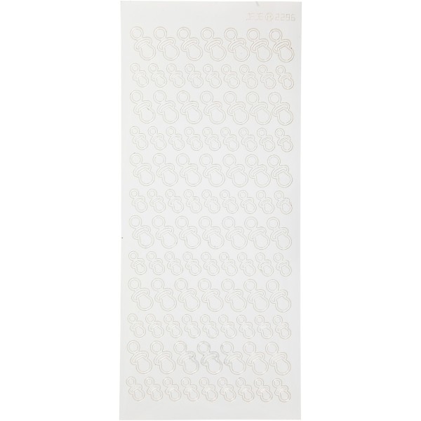 Stickers Peel Off - Blanc - Tétine bébé - 1 Planche de 10x23 cm - Photo n°1