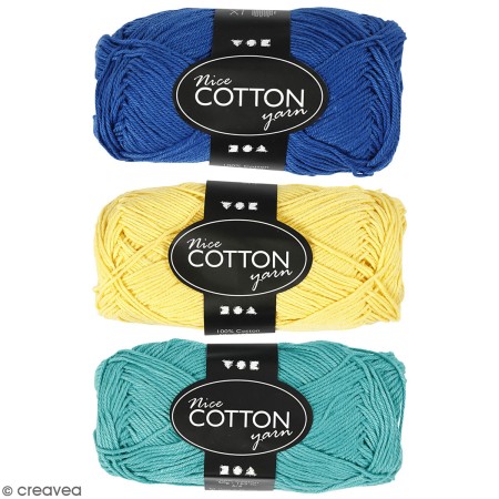 Pelote de laine Nice Cotton - Différents coloris - 50 gr - 165 m
