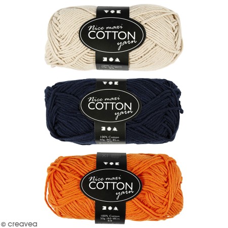 Pelote de laine Nice Maxi Cotton - Différents coloris - 50 gr - 80 m