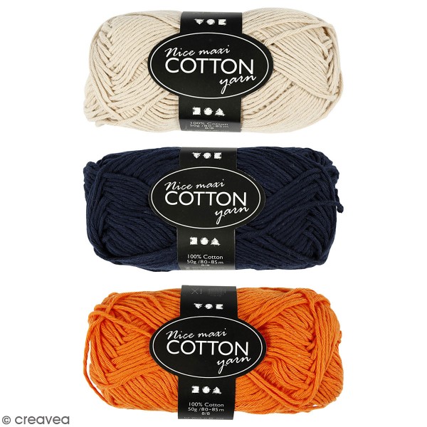 Pelote de laine Nice Maxi Cotton - Différents coloris - 50 gr - 80 m - Photo n°1