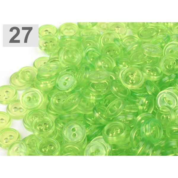 100pc (234) Lumière Verte Plastique, 2-trou Chemise à Boutons Taille 18', Et de la Fixation, de la M - Photo n°1
