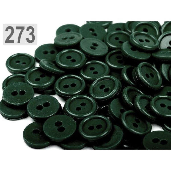 100pc Vert Foncé Plastique, 2-trou Chemise à Boutons Taille 18', Et de la Fixation, de la Mercerie - Photo n°1
