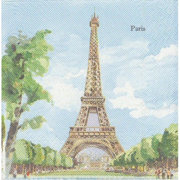 4 Serviettes en papier Paris Monuments Arc Triomphe Tour Eiffel Format Lunch Decoupage L-443200 IHR - Photo n°1
