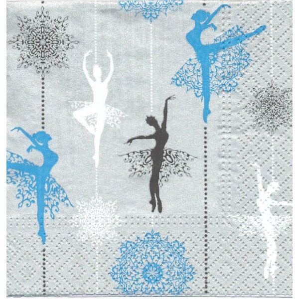 4 Serviettes en papier Danseuse Ballerine Format Cocktail Decoupage Decopatch SDC-072153 Paw - Photo n°1