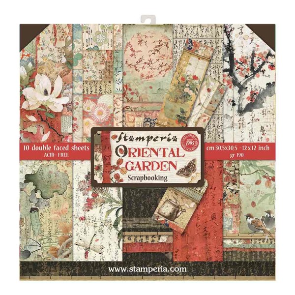 Papier scrapbooking Stamperia - Oriental Garden - 30 x 30 cm - 10 feuilles - Photo n°1