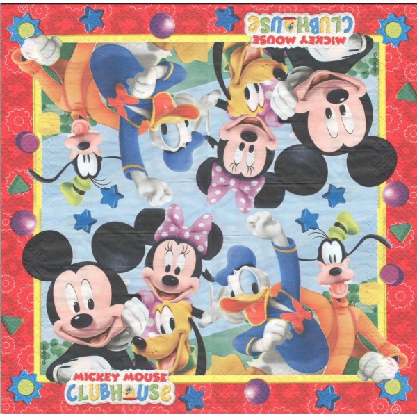 4 Serviettes en papier Mickey Mouse Format Lunch Decoupage Decopatch 3011755 Decorata - Photo n°2