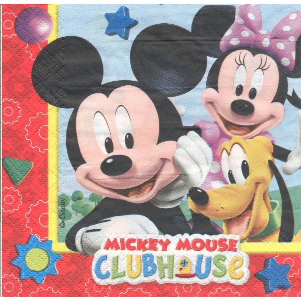 4 Serviettes en papier Mickey Mouse Format Lunch Decoupage Decopatch 3011755 Decorata - Photo n°1