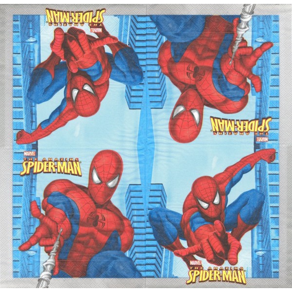 4 Serviettes en papier Spiderman Format Lunch Decoupage Decopatch 1012502 Decorata - Photo n°2