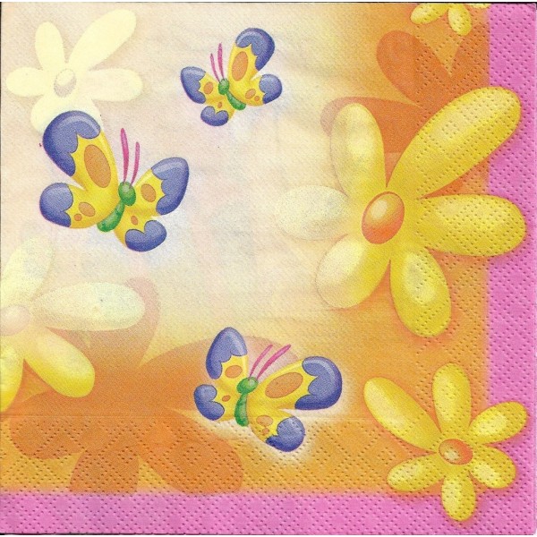 4 Serviettes en papier Daisy Mickey Format Lunch Decoupage Decopatch 1110222 Decorata - Photo n°2