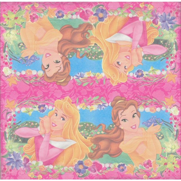 4 Serviettes en papier Princesses Format Lunch Decoupage Decopatch 1012554 Decorata - Photo n°2