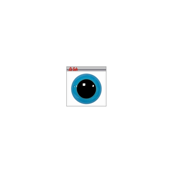 Yeux plastiques sécurité 12mm Oeil rond bleu avec pupille fixe - Photo n°1