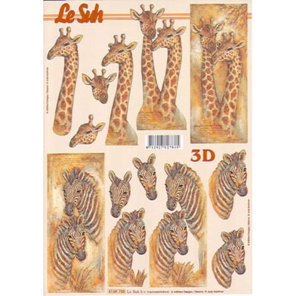 Carte 3D à découper - Girafe et zèbre - 4169755 - Photo n°1