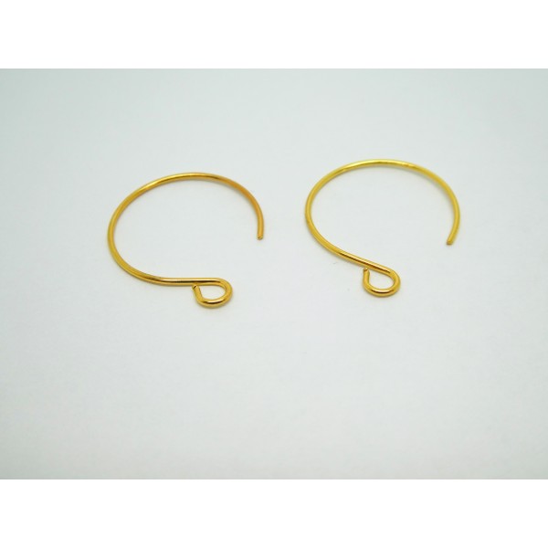 2 Paires Crochets Boucles d'oreilles ronds dorés - 21*17mm - Photo n°1