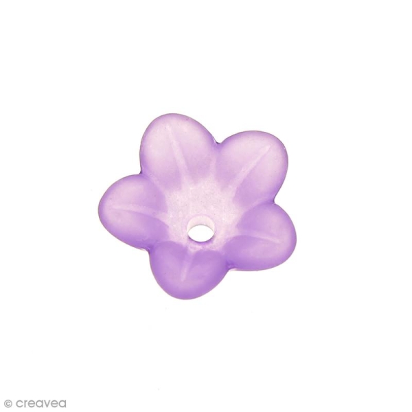 Breloque effet givré - Coupelle fleur Violet transparent - Photo n°1