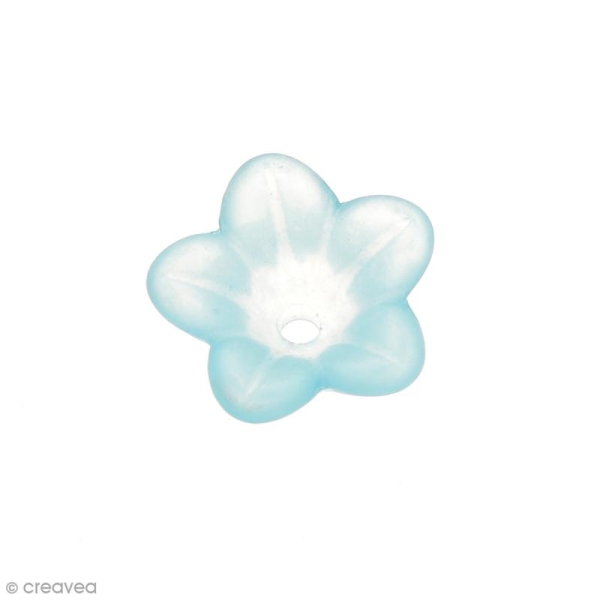 Breloque effet givré - Coupelle fleur Bleu transparent - Photo n°1