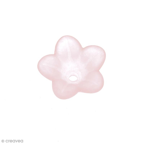 Breloque effet givré - Coupelle fleur Rose clair transparent - Photo n°1