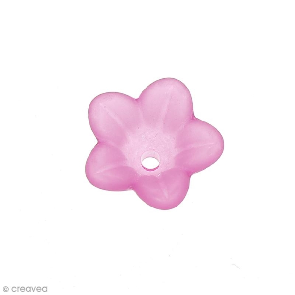 Breloque effet givré - Coupelle fleur Rose fuchsia transparent - Photo n°1