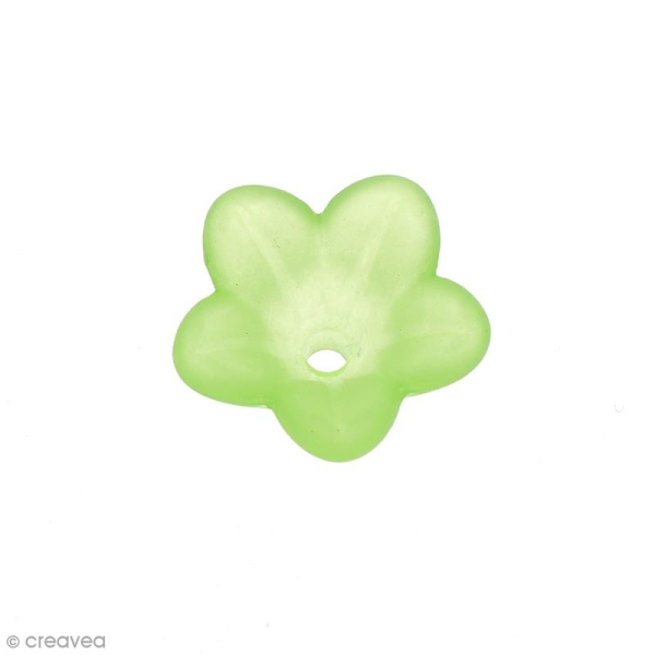 Breloque effet givré - Coupelle fleur Vert transparent - Photo n°1