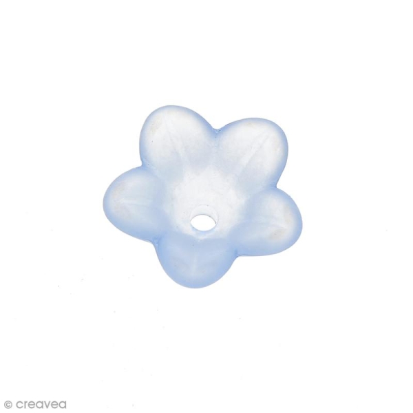 Breloque effet givré - Coupelle fleur Bleu clair transparent - Photo n°1