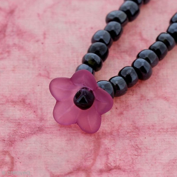 Breloque effet givré - Coupelle fleur Violet clair transparent - Photo n°3