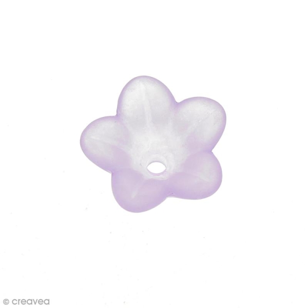 Breloque effet givré - Coupelle fleur Violet clair transparent - Photo n°1