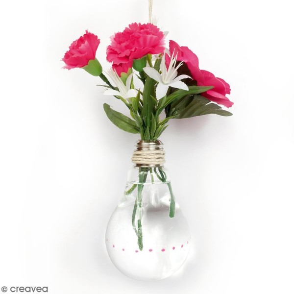 Vase ampoule en verre - 22 cm - Photo n°2