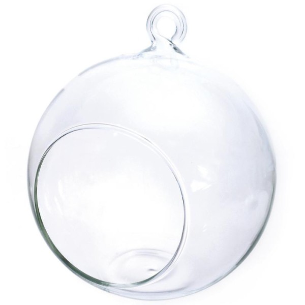Boule en verre ouverte à suspendre - 12 cm - Photo n°1