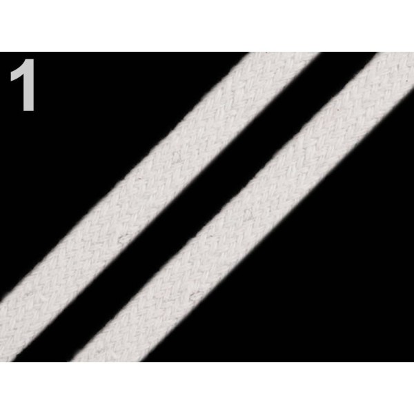 10m 1 Cordon en Coton Blanc Plat Largeur de 10mm, des Cordes, des Chaînes, des articles de Mercerie - Photo n°1