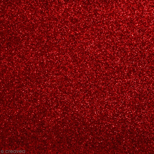 Tissu pailleté Rouge - 70 x 45 cm - Photo n°1