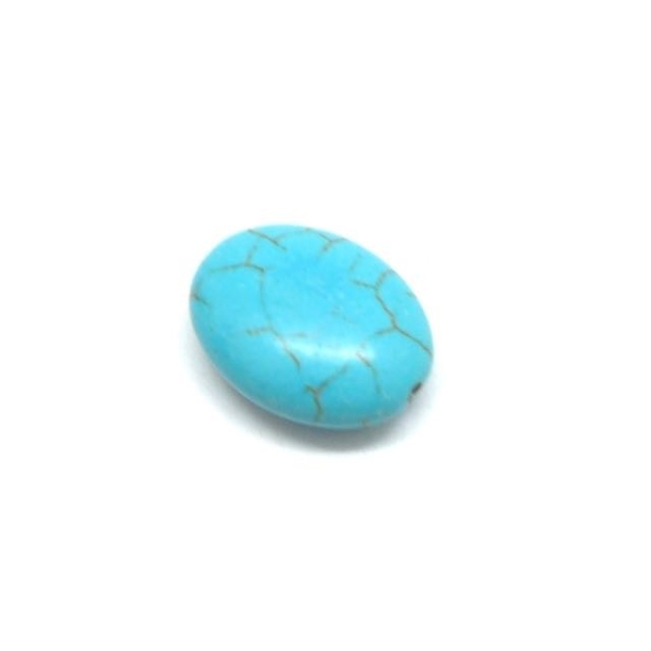 8 Perles Ovale Galet Imitation Turquoise 