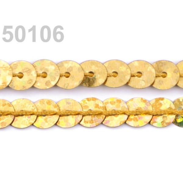 20m 50106gold Hologramme de Paillettes Bande de 6mm, des Bandes, des Paillettes, des Paillettes Et, - Photo n°1