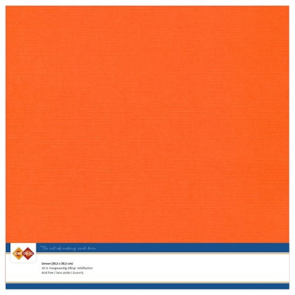 Papier Scrap 30.5x30.5 cm uni Orange la feuille - Photo n°1
