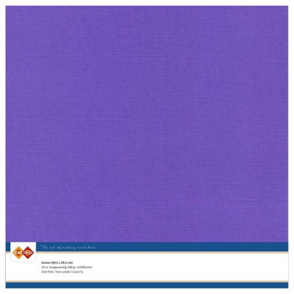 Papier Scrap 30.5x30.5 cm uni Violet la feuille - Photo n°1